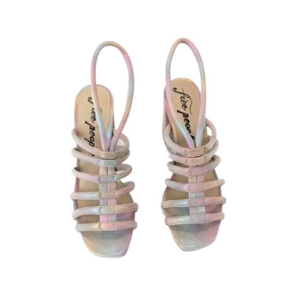 NIB FREE PEOPLE | COLETTE CINCHED HEEL | RAINBOW METALLIC   - Picture 5 of 14